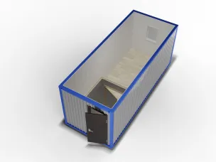 Металлическая бытовка 6х2,4 с тамбуром, ПВХ, металлическая дверь, окно ПВХ