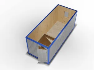 Металлический блок-контейнер 6х2,4 с тамбуром, Вагонка двойное утепление