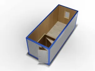 Металлический блок-контейнер 6х2,4 с тамбуром, МДФ двойное утепление