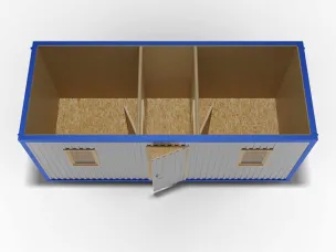 Металлическая бытовка 6х2,4 распашонка, ДВП