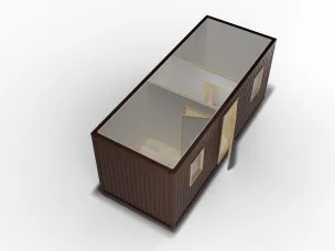 БК 6х2,4 с 2 перегородками, цветной профнастил, ПВХ, металлическая дверь, окно ПВХ