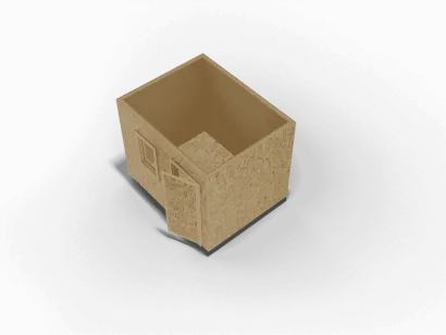 Деревянная бытовка 3 х 2,4 х 2,4, внешняя отделка ОСБ, внутренняя отделка ДВП