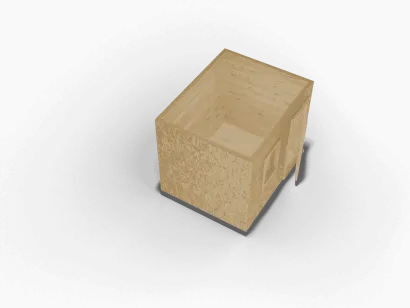 Деревянная бытовка 3 х 2,4 х 2,4, внешняя отделка ОСБ, внутренняя отделка ВАГОНКА, пол линолеум