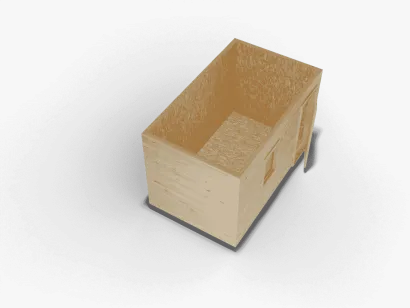 Деревянная бытовка 4 х 2,4 х 2,4, внешняя отделка ВАГОНКА, внутренняя отделка ОСБ