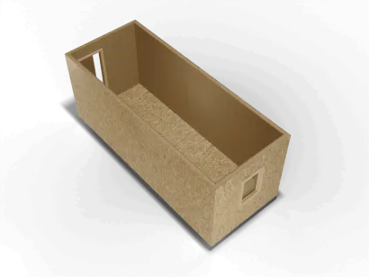 Утепленная бытовка 6 х 2,4 х 2,4, внешняя отделка ОСБ, внутренняя отделка ДВП