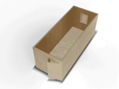 Утепленная бытовка 6 х 2,4 х 2,4, усиленный каркас, внешняя отделка ВАГОНКА, внутренняя отделка МДФ, пол линолеум, с электрикой