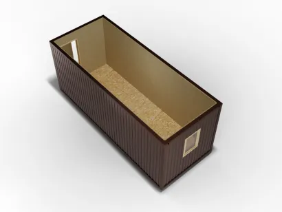 Блок-контейнер 6х2,4 цветной профнастил, отделка ДВП