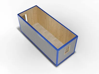 Блок-контейнер 6 на 2,4 в базовой комплектации, отделка Вагонка