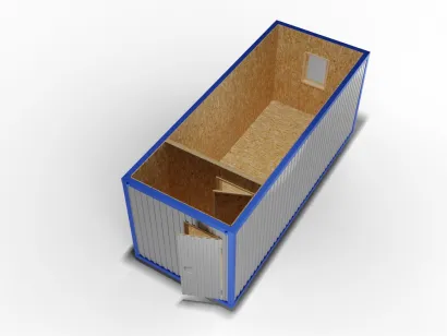 Металлическая бытовка 6х2,4 с перегородкой, ОСБ