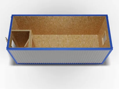 Металлический блок-контейнер 6х2,4 с тамбуром, ОСБ двойное утепление