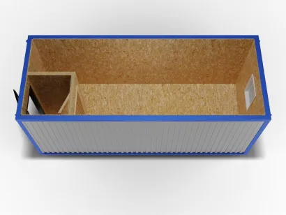 Металлическая бытовка 6х2,4 с тамбуром, ОСБ, металлическая дверь, окно ПВХ