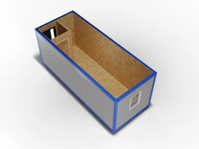 Металлическая бытовка 6х2,4 с тамбуром, ОСБ, металлическая дверь, окно ПВХ