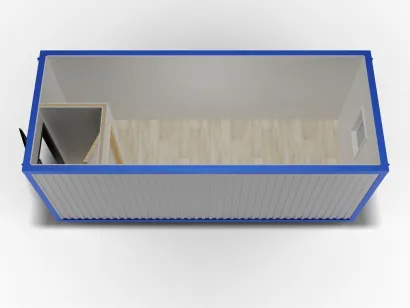 Металлическая бытовка 6х2,4 с тамбуром, ПВХ, металлическая дверь, окно ПВХ