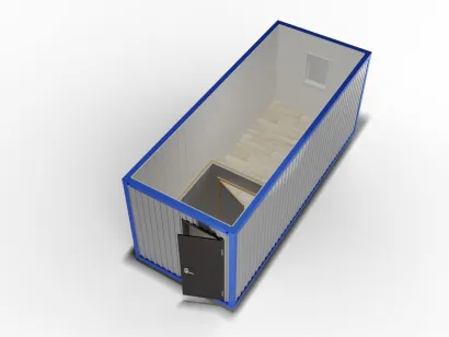 Металлическая бытовка 6х2,4 с тамбуром, ПВХ, металлическая дверь, окно ПВХ