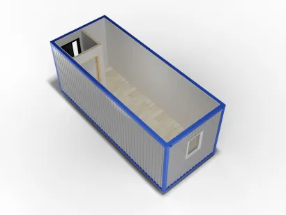 Металлическая бытовка 6х2,4 с тамбуром, ПВХ, металлическая дверь, окно ПВХ