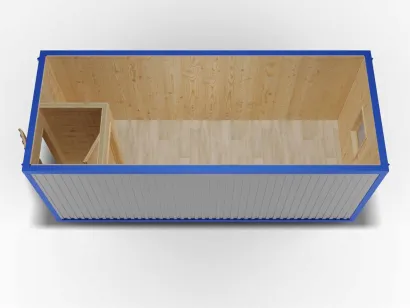 Металлический блок-контейнер 6х2,4 с тамбуром, Вагонка двойное утепление