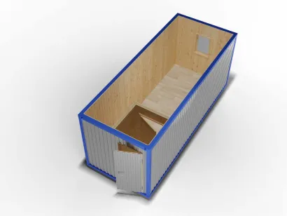 Металлический блок-контейнер 6х2,4 с тамбуром, Вагонка двойное утепление