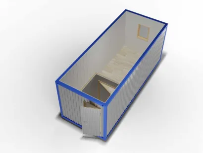 Металлический блок-контейнер 6х2,4 с тамбуром, ПВХ двойное утепление