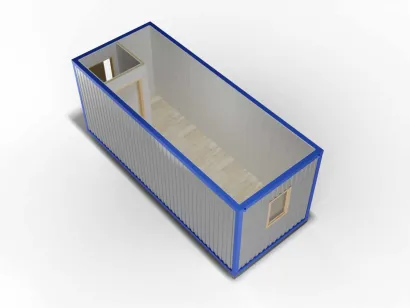 Металлический блок-контейнер 6х2,4 с тамбуром, ПВХ двойное утепление
