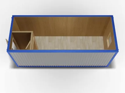 Металлический блок-контейнер 6х2,4 с тамбуром, МДФ двойное утепление