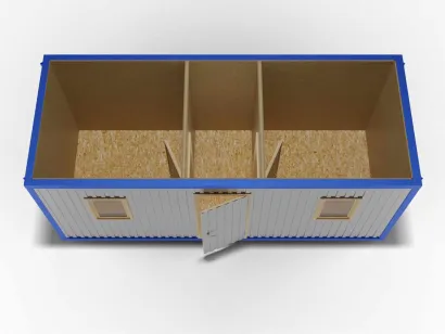 Металлическая бытовка 6х2,4 распашонка, ДВП