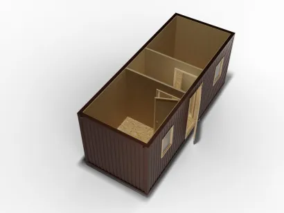 БК 6х2,4 с 2 перегородками, цветной профнастил, ДВП, металлическая дверь, окно ПВХ